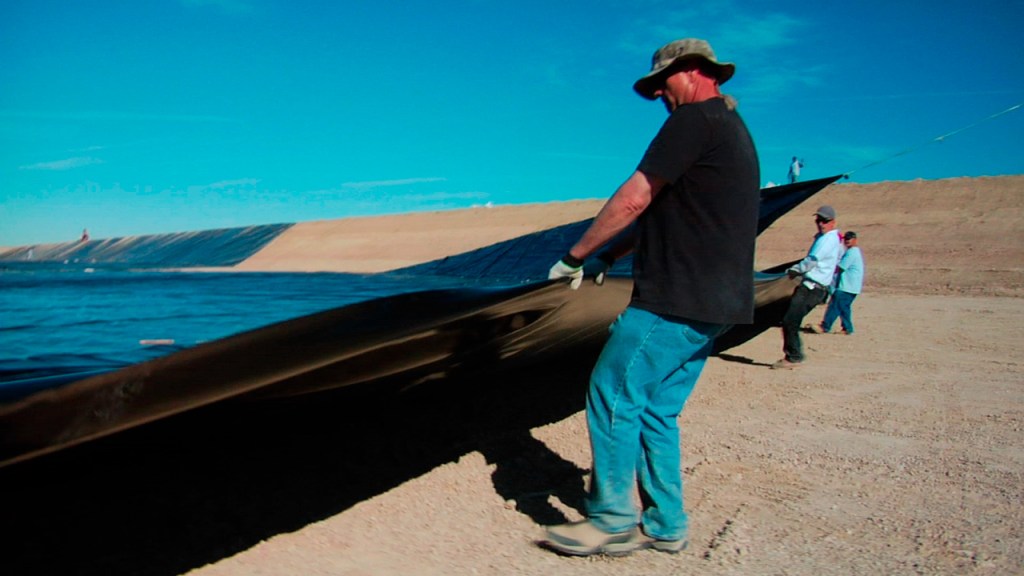 Man Pulling Liner